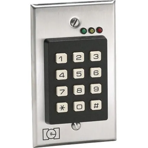 Linear 212i Door-Gard Indoor Flush-Mount Single Door Access Control Keypad, 2/24VAC/DC, Satin Stainless Steel