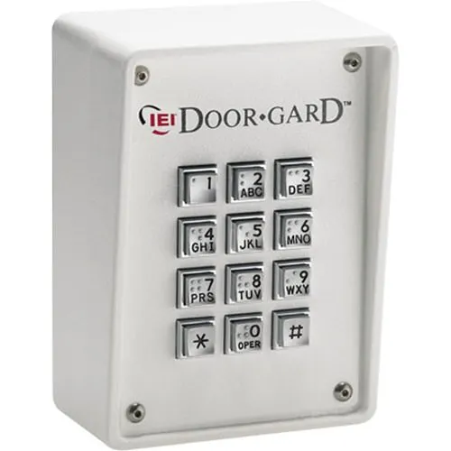 Linear 212R Door-Gard Indoor/Outdoor Surface-Mount Ruggedized Keypad Access Device, Brushed Metal