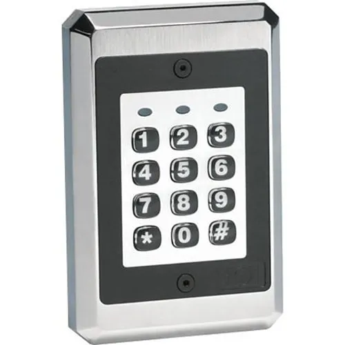 Linear 212iLW Indoor/Outdoor Flush-Mount Weather Resistant Keypad, Chrome Plated Trim
