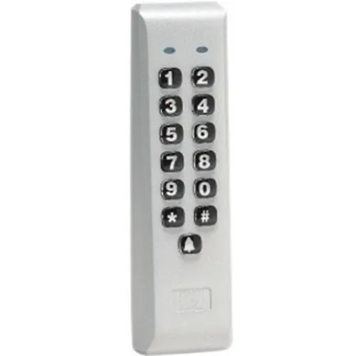 Linear 212iLM-AL 212 Mullion Standalone, Indoor/Outdoor Mullion-Mount Weather Resistant Access Control Keypad, Satin/Aluminum