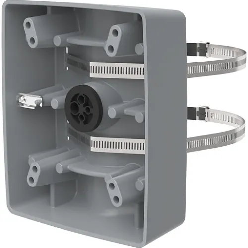 AXIS T91B57 Indoor/Outdoor Aluminum Pole Mount, Includes Pair of Stainless-Steel 57" Steel Straps, Grey