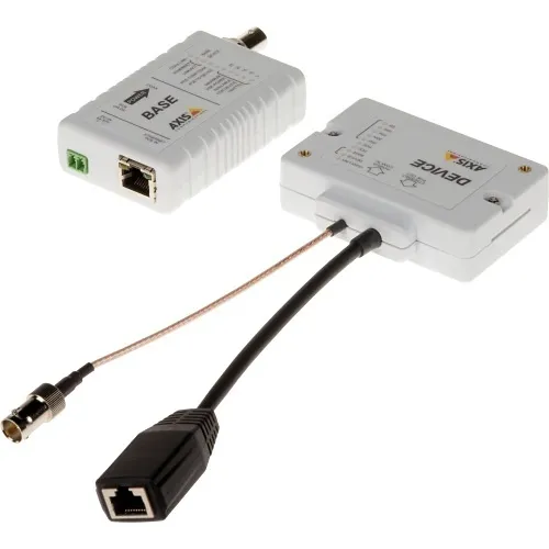 AXIS T8645 T864 Series PoE+ Over Coax Compact 1-Channel Migration to IP Kit, Includes 2 Adapters, White
