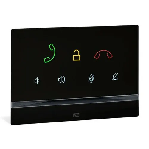 2N 01698-001 Indoor Talk Answering Unit with Capactive Buttons, Black