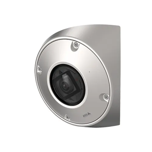 AXIS Q9216-SLV 4MP Corner Mounted Impact-Resistant Fixed Dome IR WDR IP Camera, 2.4mm Lens, Stainless Steel