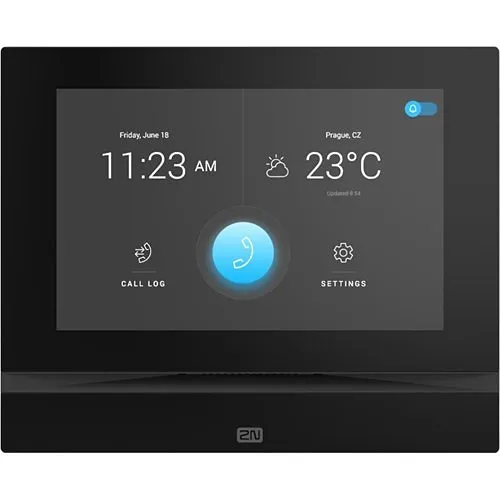 2N 02087-001 Indoor View Answering Unit, 7" Touchscreen with Wide View Angle, Black