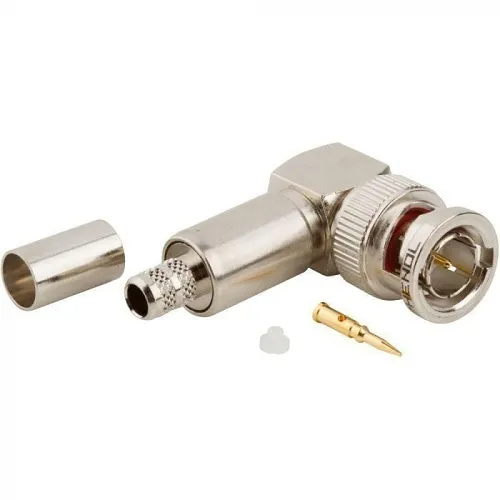 Amphenol RF 031-71010-RFX BNC Right Angle Crimp Plug RG-59, Plenum, 20AWG, 75 Ohms