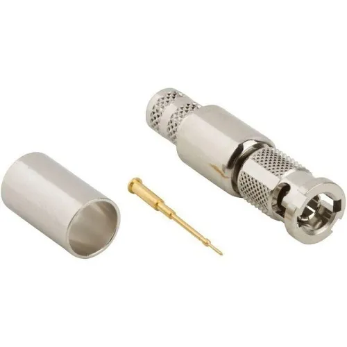 Amphenol RF 034-1027 HD-BNC Plug Connector, 75 Ohm, Crimp, Straight, Cable Mount