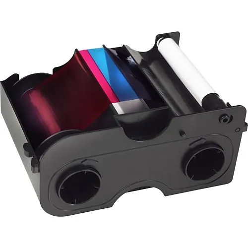 HID FARGO 045410 EZ YMCKO Cartridge Full-Color with Resin Black and Clear Overlay Panel for C50, 100 images