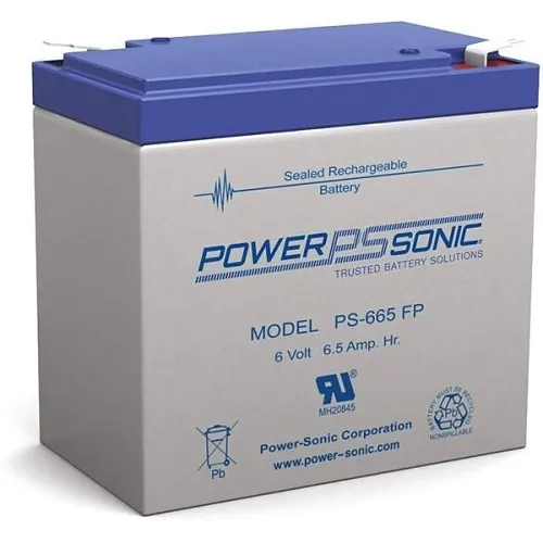 Power Sonic PS-665 6V 6.5AH General Purpose SLA Batery, F2