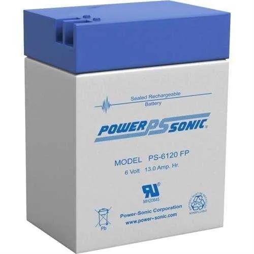 Power Sonic PS-6120FP PS Series 6V, 13Ah General Purpose Rechargeable SLA Battery, FP Terminals