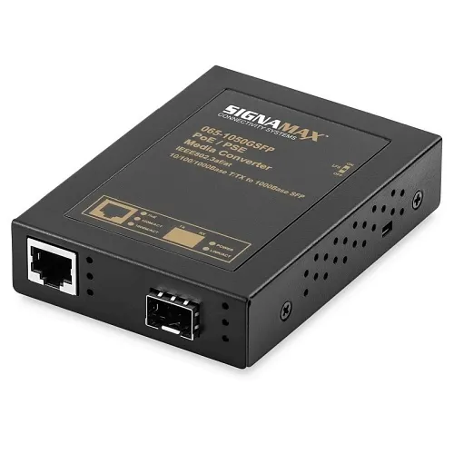 Signamax 065-1050GSFP 10/100/1000TX to 1000X SFP PoE+ Media Converter