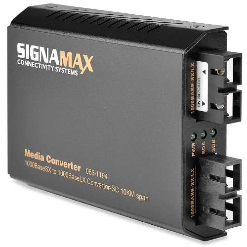 Signamax 065-1194 1000BaseLX SC SM, 10 km Span to 1000BaseSX, SC MM, 220m Span on 62.5µ Fiber/550m Span on 50µ Fiber