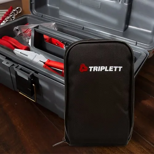 Triplett 10-4295 Universal Case Fits Standard or Compact Sized Multimeters and Clamp-Ons with Test Leads, Black