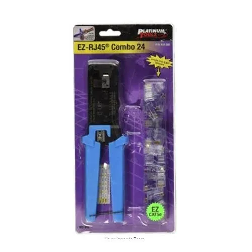 Platinum Tools 100008 Termination Kit with EZ-RJ45 Crimp Tool and (24) EZ-RJ45 CAT5/5e Connectors