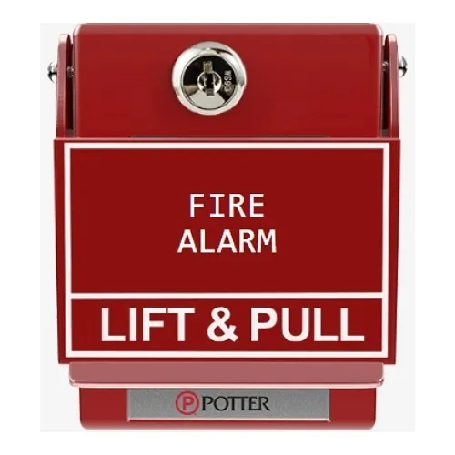 Potter 1000407-80 Explosion Proof Pull Station, CAT-45 Key, White Text