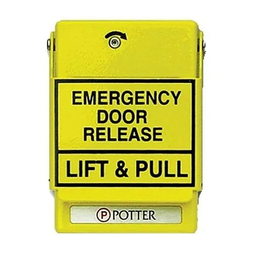 Potter 1000603-6 RMS-1T-LP Special Application Manual Pull Station, SPST Contact, Dual Action, Tornado Warning, Yellow