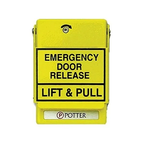 Potter RMS-1T-WP  Weatherproof Single-Action Pull Station, Yellow