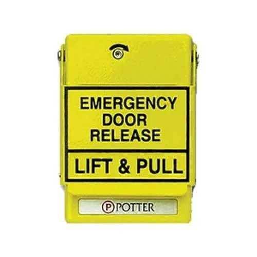 Potter 1000688-8 - RMS-1T-KL Pre-Action Release Pull Station, Black Lettering, Yellow