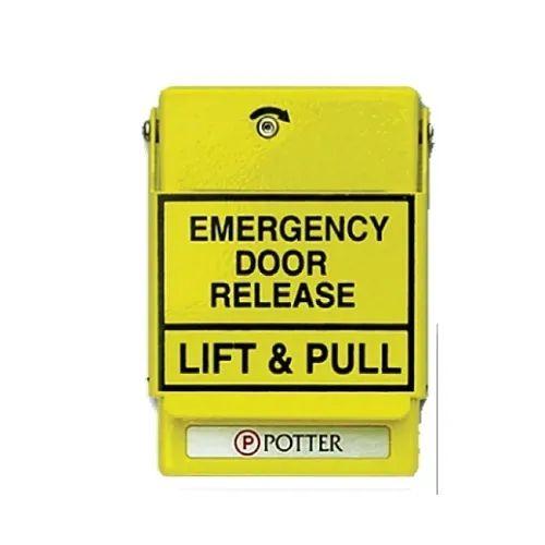 Potter 1000700-7 RMS-1T-WP-LP-KL Special Application Manual Pull Station, SPST, Dual Action Weather Proof Contact, Yellow