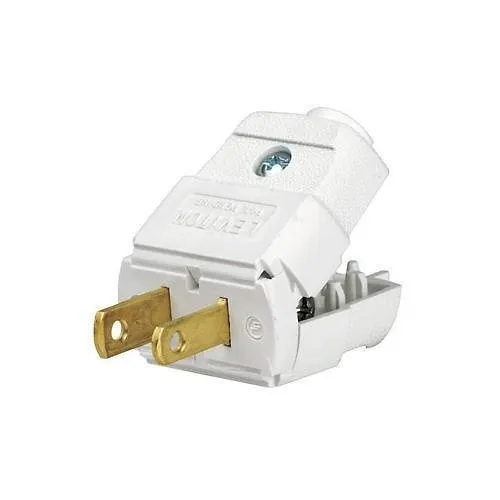 Leviton 101-2WP Connectors, WH Plug Polar 2P3W 15A125V