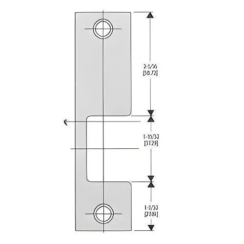 HES KM-606 1006 Series Electric Strike Faceplate, 4-7/8"H x 1-1/4"W, Satin Brass