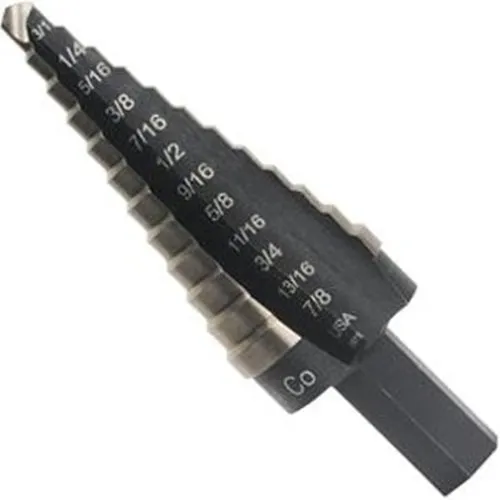 IRWIN 10233CB Unibit 1/16" 9-Steps Cobalt Alloy Steel Step Drill Bit