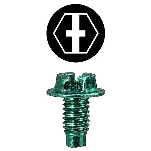 Dottie 1032G #10-32 3/8" Hex Head Phillips Ground Screw with Leader Point, 100-Pack