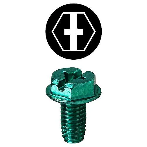 Dottie 1032TC #10-32 3/8" Hex Head Phillips Ground Screw with Thread Cutting Point, 100-Pack