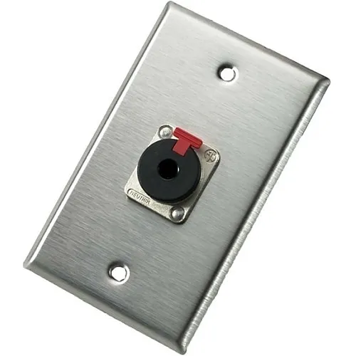 NEUTRIK 103P Single Gang Wall Plate with NJ3FP6C Locking 1/4" Phone Jack