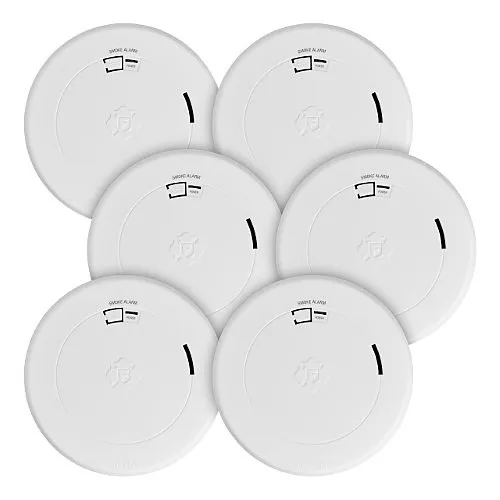 BRK 1046739 10-Year Battery Smoke Alarm with Slim Profile Design, 6-Pack