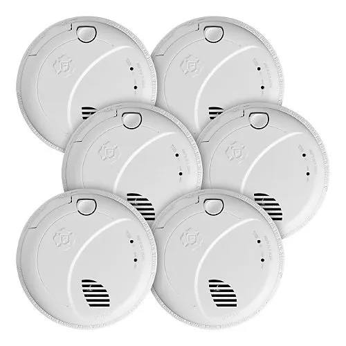 BRK 1046780 Interconnect Hardwire Smoke and CO Alarm with Battery Backup and Voice Warning, 6-Pack