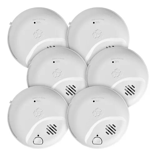 BRK 1046885 Interconnect Hardwire Smoke and CO Alarm with 10-Year Battery Backup, 6-Pack