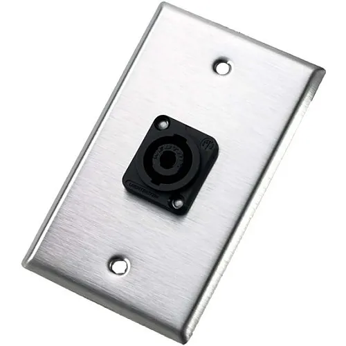 NEUTRIK 104L Single Gang Wall Plate with NL4MP 4-Pole Chassis Connector