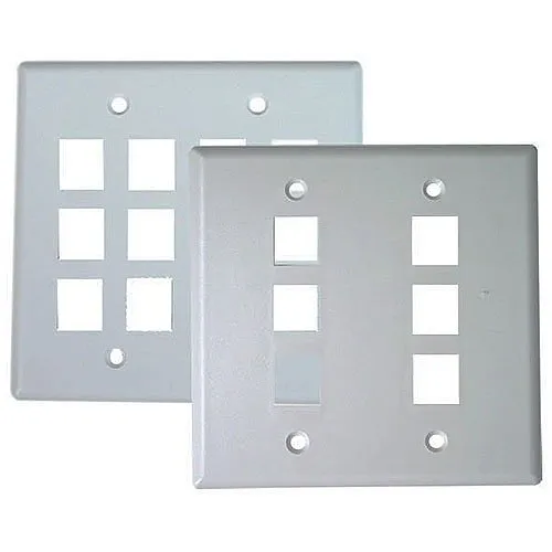 Dynacom 10600-DP4-WH Wall Plate, Classic Wall Plate Double-Gang, 4-Port, White