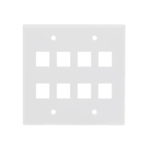 Dynacom 10600-DP8-WH Classic Wallplate Double-Gang 8-Port