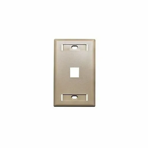 Dynacom 10600-P1W-IV Wall Plate, Flush Port ID WP Single-Gang 1Port Ivory
