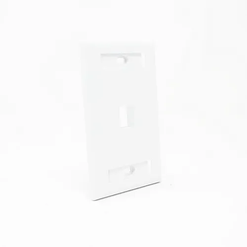 Dynacom 10600-P1W-WH Flush-Port ID Window Wallplates, 1-Port, White
