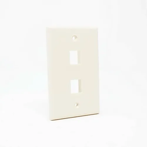 Dynacom 10600-P2-AL Wall Plate, Classic Wall Plate Single-Gang, 2-Port, Almond