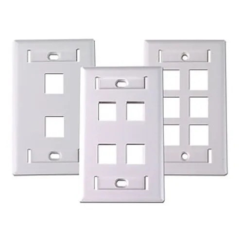 Dynacom 10600-P2W-AL Wall Plate, Flush Port ID Wall Plate Single-Gang