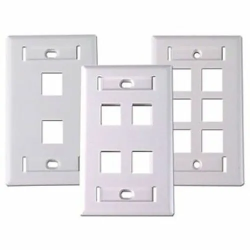 Dynacom 10600-P2W-IV Wall Plate, Flush Port ID WP Single-Gang 2-Port Ivory