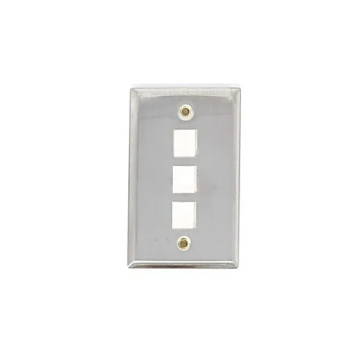Dynacom 10600-P3-SS Wall Plate, Stainless-Steel Wp Single-Gang 3-Port
