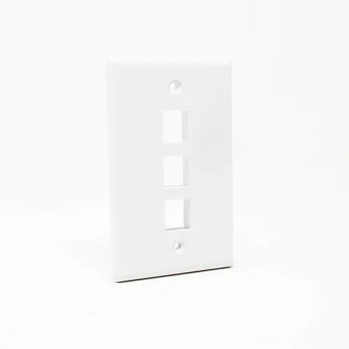 Dynacom 10600-P3-WH Wall Plate, Classic Wall Plate Single-Gang, 3-Port, White