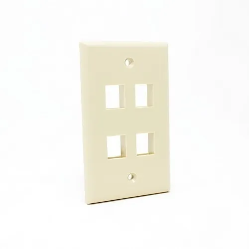 Dynacom 10600-P4-IV Wall Plate, Classic Wall Plate Single-Gang, 4-Port, Ivory