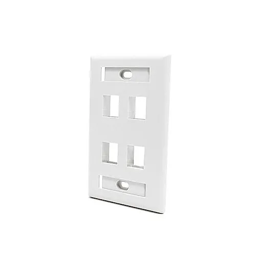 Dynacom 10600-P4W-AL Wall Plate, Flush Port ID Wall Plate Single-Gang