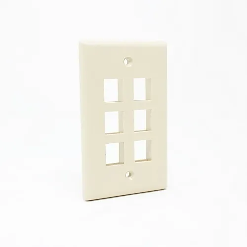 Dynacom 10600-P6-IV 6-Port Single-Gang Wallplate, Ivory