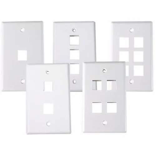 Dynacom 10600-P6-WH Wall Plate, Classic Wall Plate Single-Gang, 6-Port, White