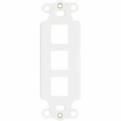 Dynacom 10600-PDF3-WH Wall Plate, Decor Mounting Bracket, 3-Port, White