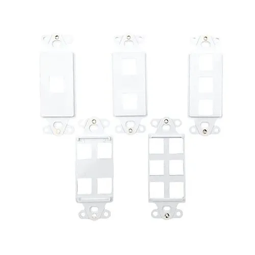 Dynacom 10600-PDF6-WH Wall Plate, Decor Mounting Bracket, 6-Port, White