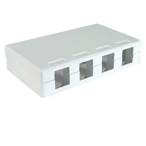 Dynacom 10600-SB4-IV Surface Mounting Box, 4-Port, Ivory