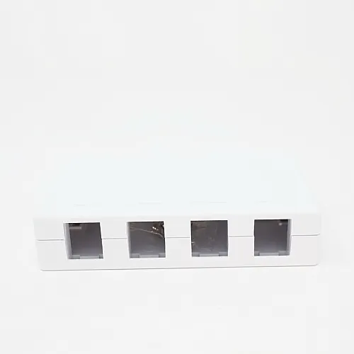 Dynacom 10600-SB4-WH Surface Mounting Box, 4-Port, White